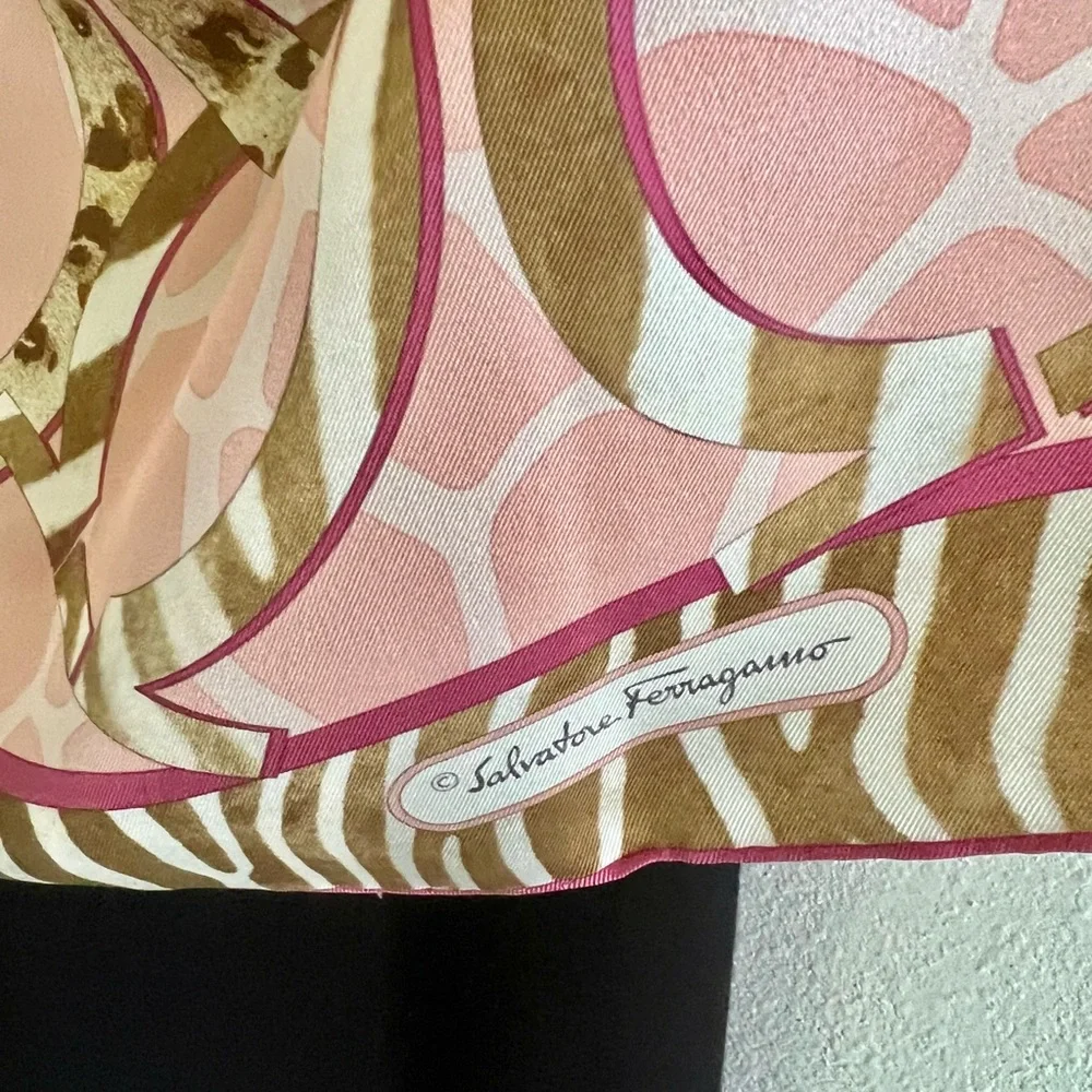 Salvatore Ferragamo silk monogram scarf 10/10 rating clean